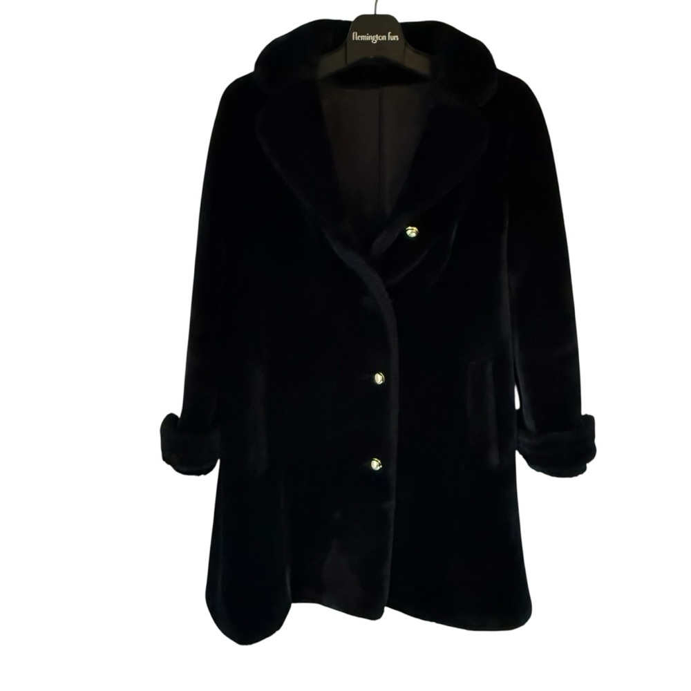 Vintage Borgazia Black Faux Fur Women’s Long Winter Coat By Sportowne No Size